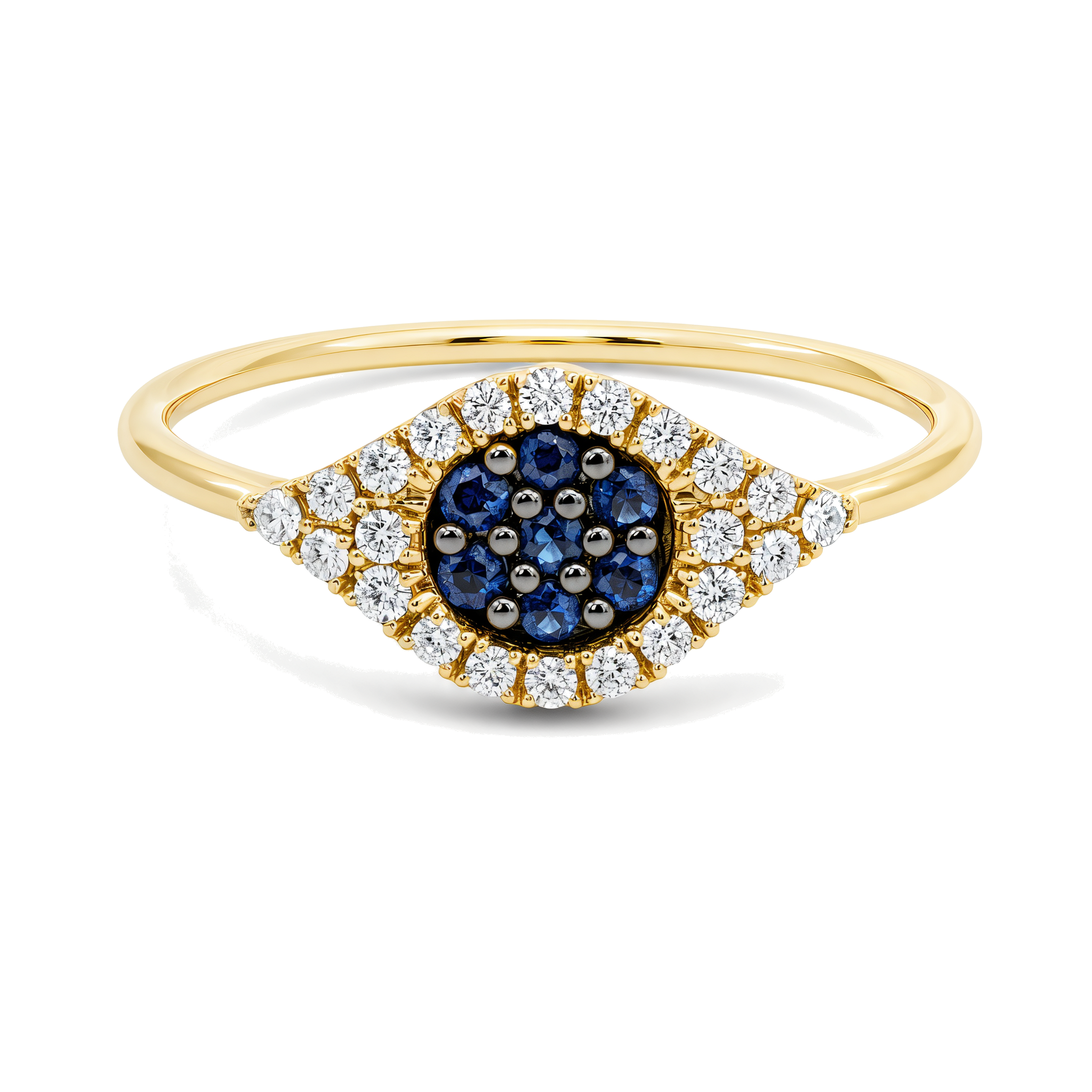 Diamond & Sapphire Evil Eye Ring