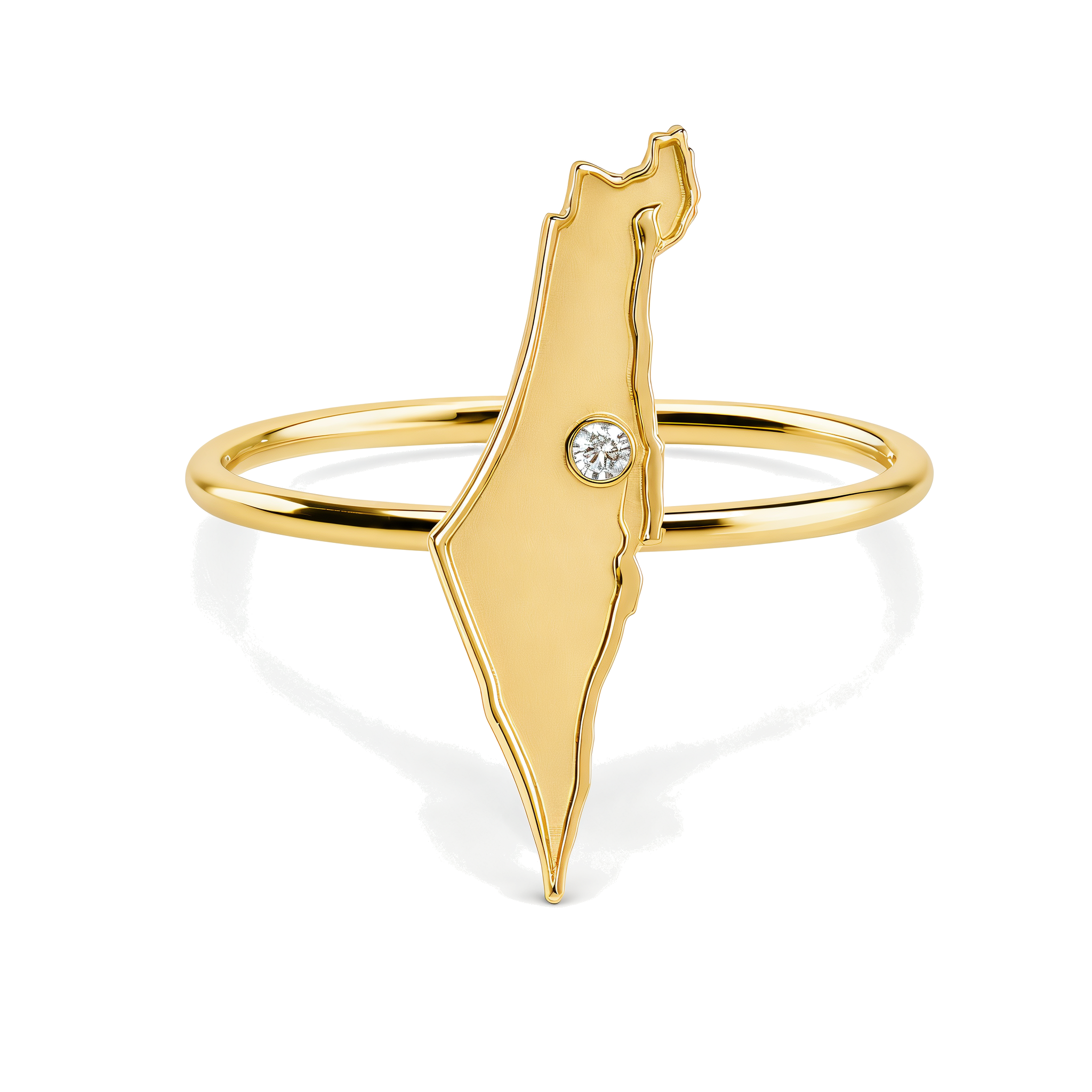 Diamond Accented Land Of Israel Ring ©