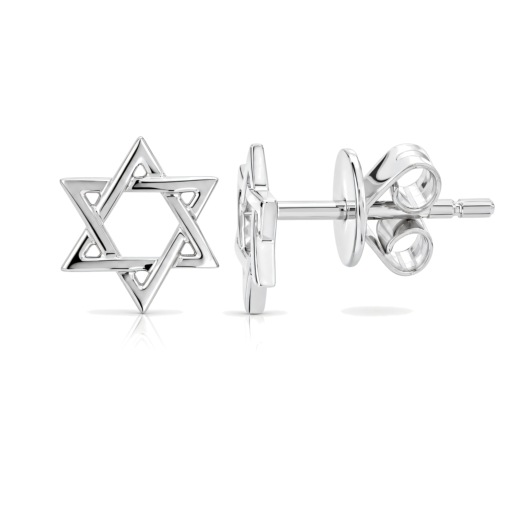Small Star Of David Gold Earrings