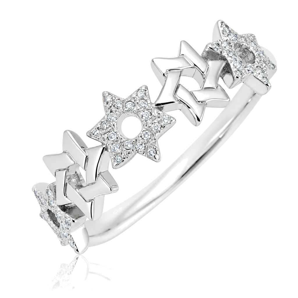 Stars Of David Diamond Ring