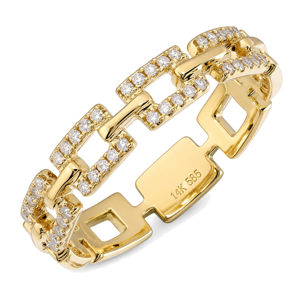 Diamond Pave Links Ring