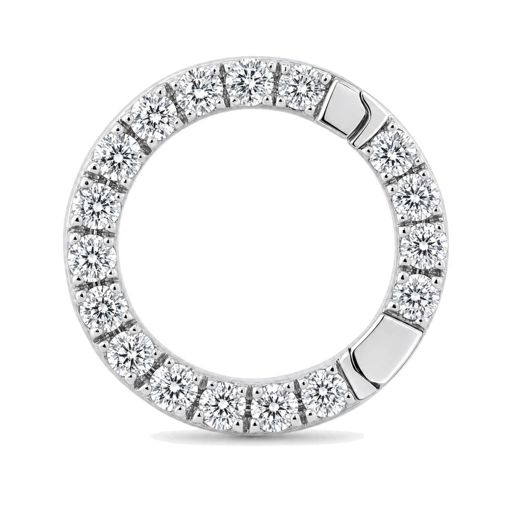 Round Link Diamond Charm Enhancer worn on hand