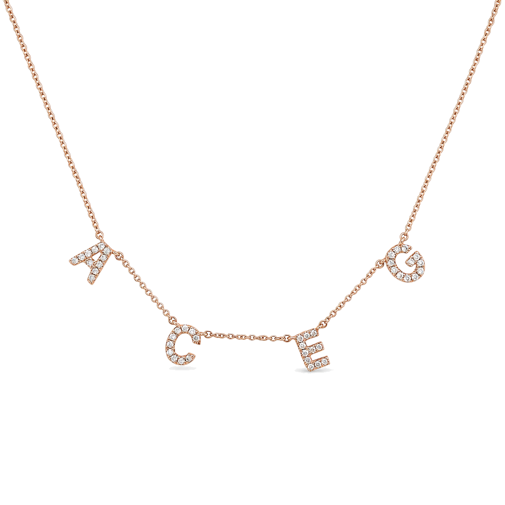 Personalized Diamond Block Station Name Necklace, view 7