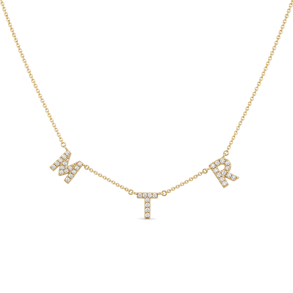 Personalized Diamond Block Station Name Necklace, view 8