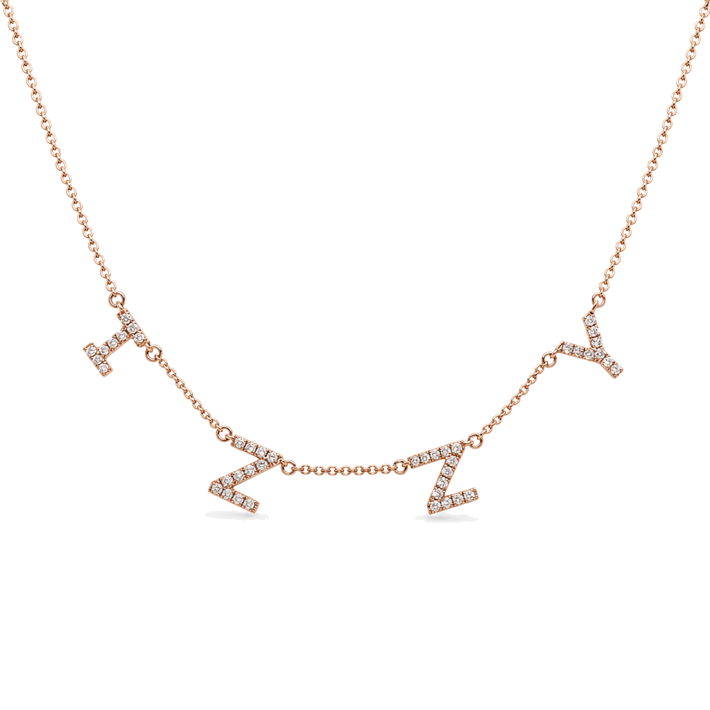 Personalized Diamond Block Station Name Necklace, view 9