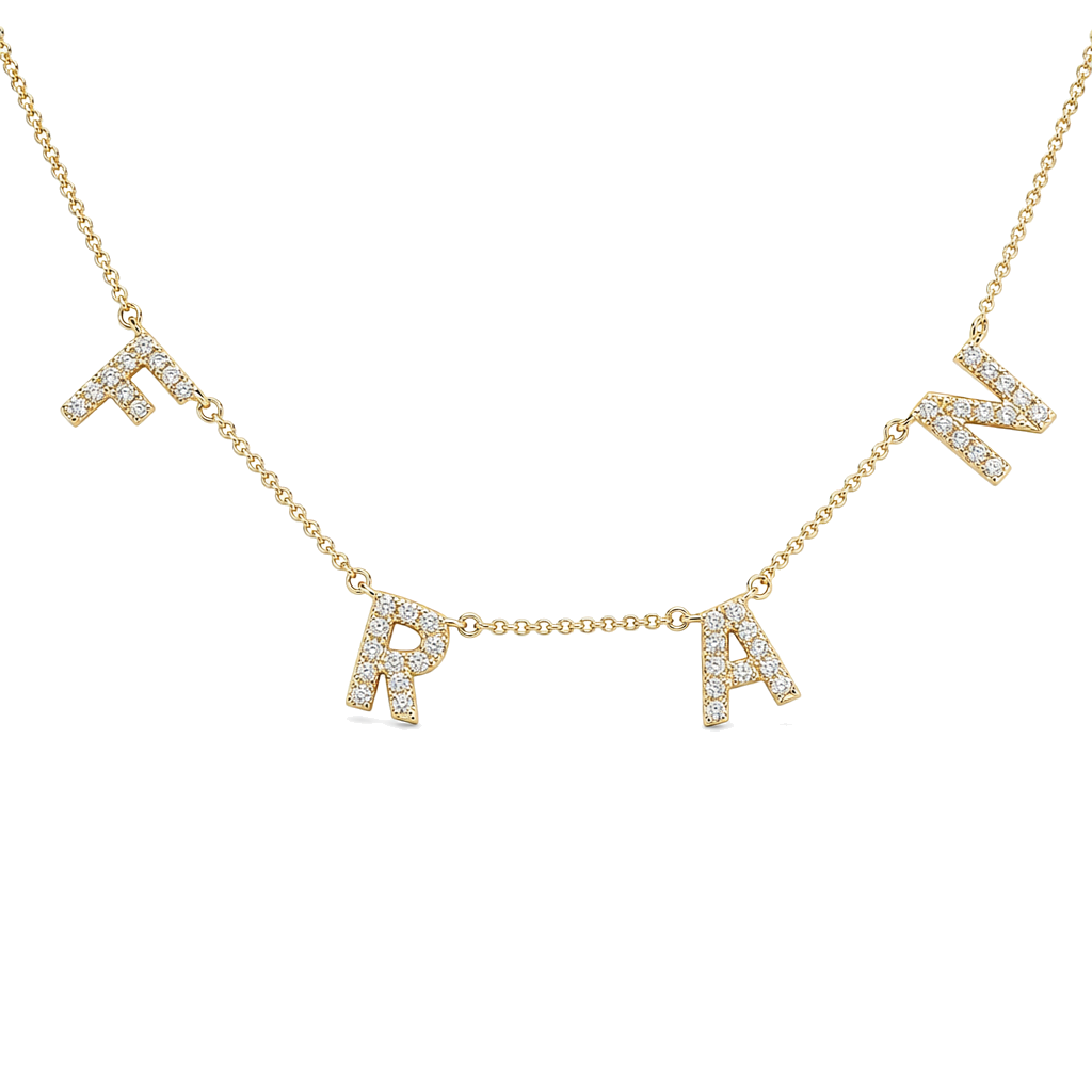 Personalized Diamond Block Station Name Necklace, view 10
