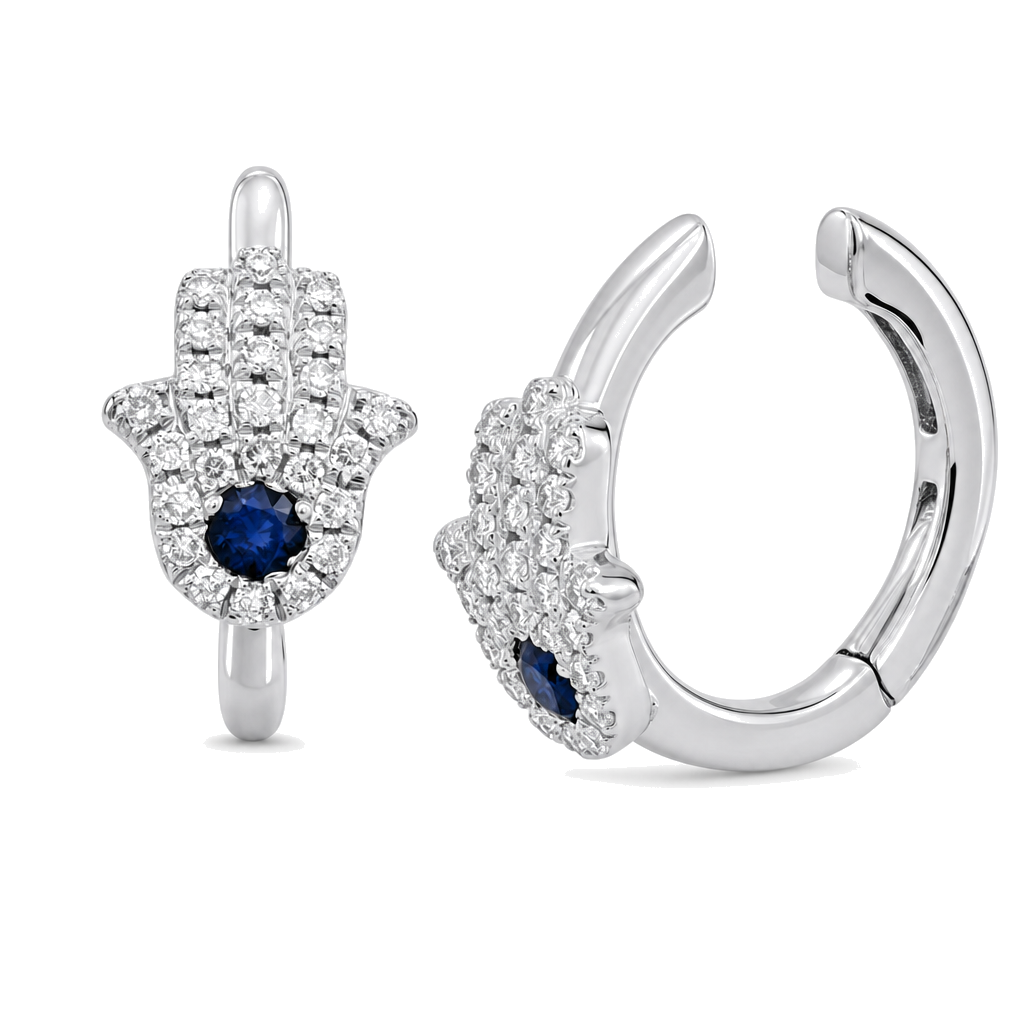 Micro Pave Diamond Hamsa Cuff Earring
