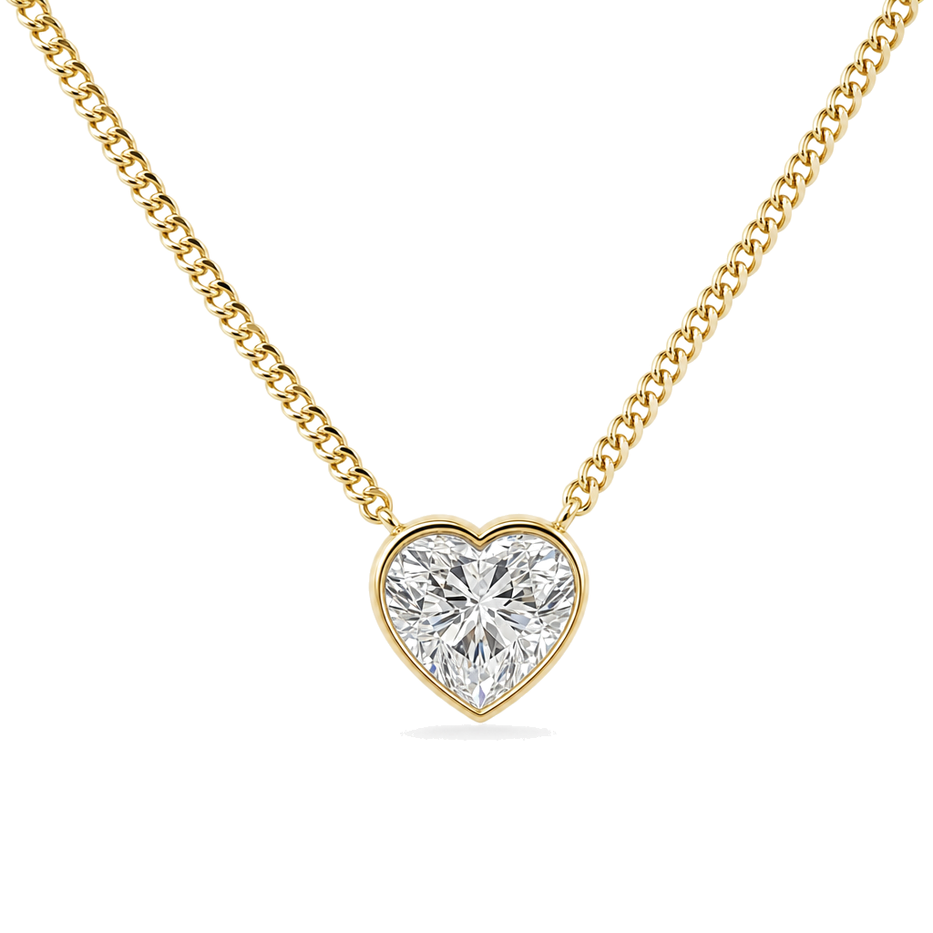 Floating Solitaire Lab-Grown Diamond Bezel Necklace