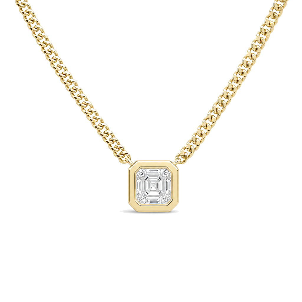 Floating Solitaire Lab-Grown Diamond Bezel Necklace
