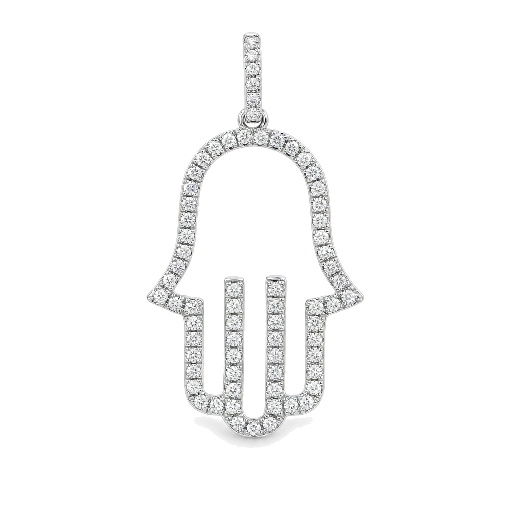 Open Diamond Hamsa Pendant