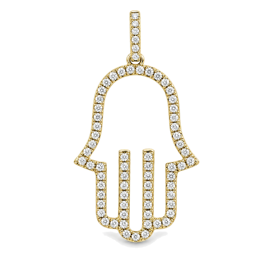 Open Diamond Hamsa Pendant