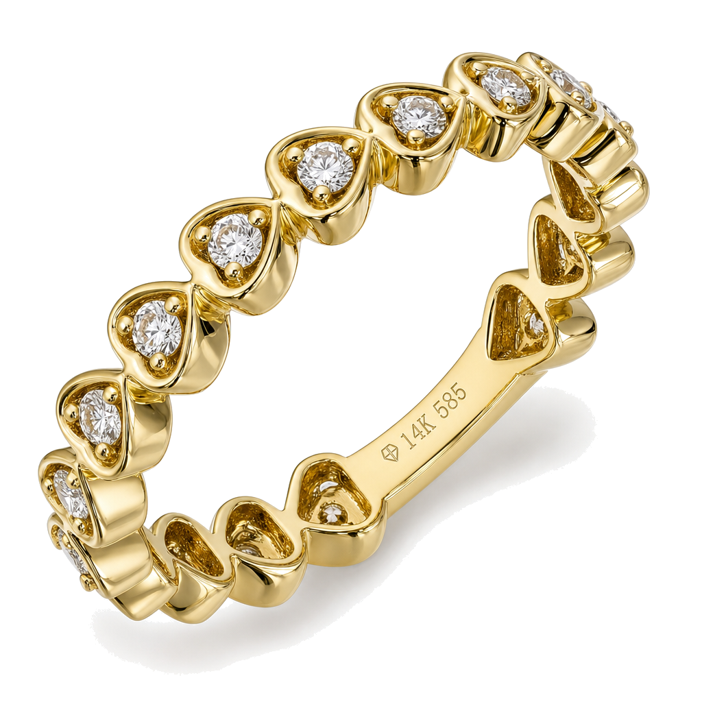 Diamond Accented Hearts Ring