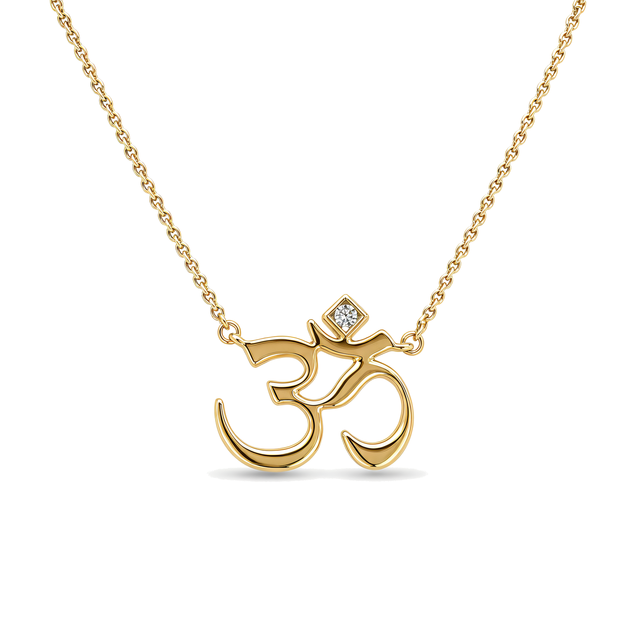 Diamond Accented Om Sanskrit Mantra Necklace, diamond, Izakov Fine Jewelry
