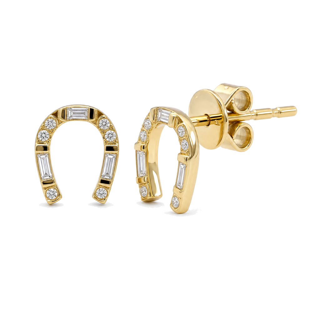 Diamond Horseshoe Earrings
