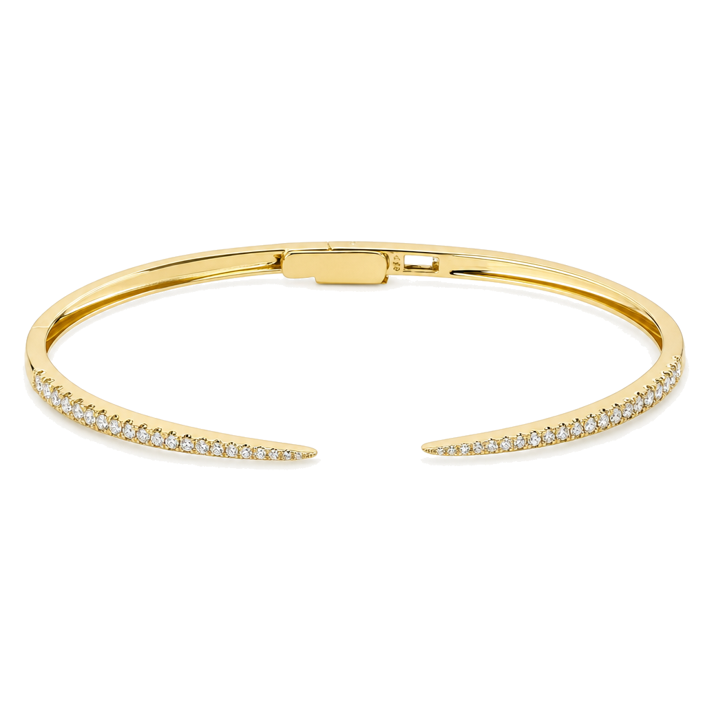Mini Claw Pave Diamond Cuff Bracelet, diamond, Izakov Fine Jewelry