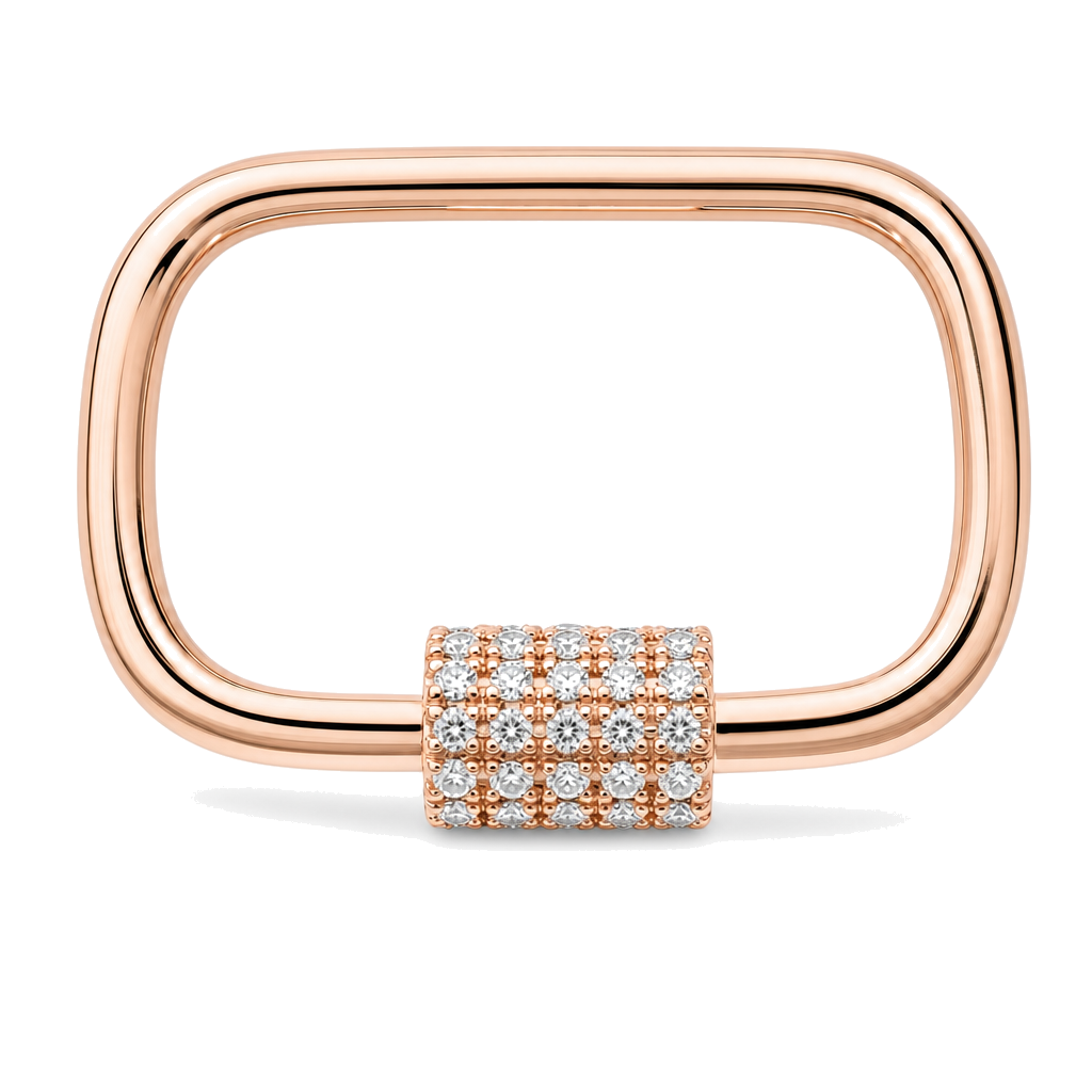 Carabiner Lock Diamond Charm Enhancer, side view