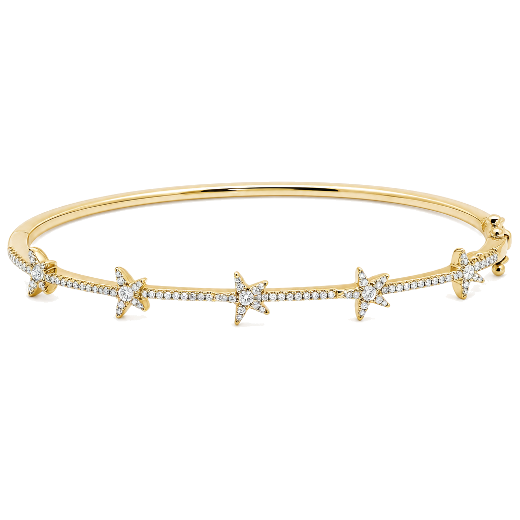 Micro Pave Diamond Stars Bangle