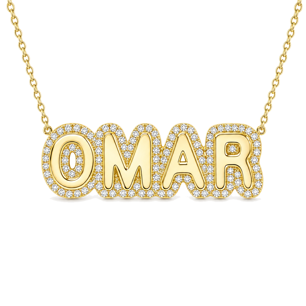 Personalized Diamond Cloud Nameplate Necklace