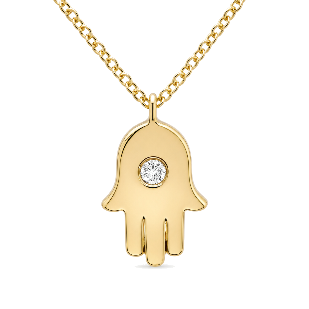 Diamond Accent Hamsa Pendant Necklace