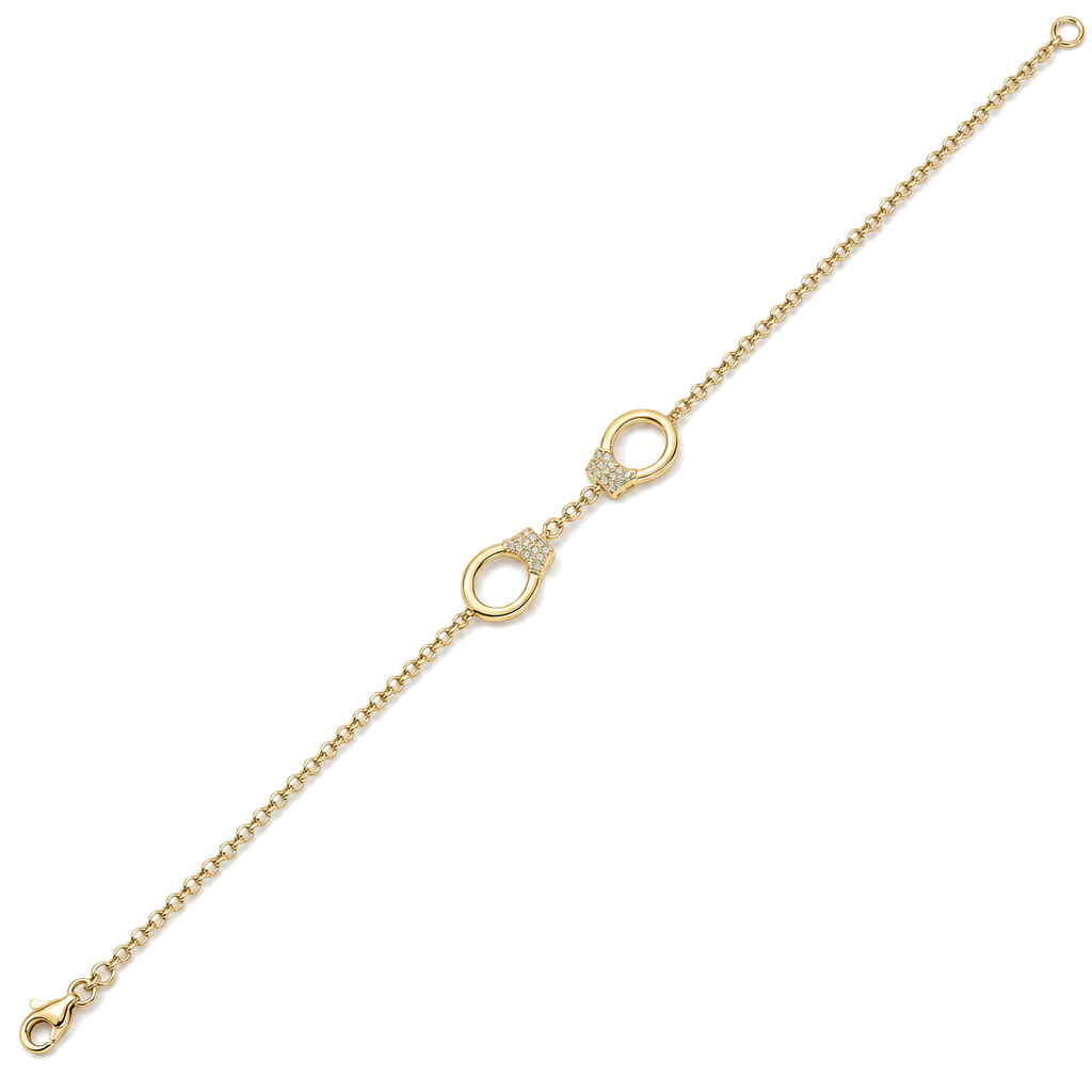 Diamond Accented Handcuffs Bracelet