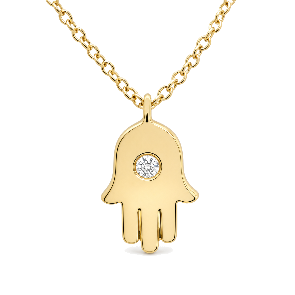 Diamond Accent Hamsa Pendant Necklace, diamond, Izakov Fine Jewelry