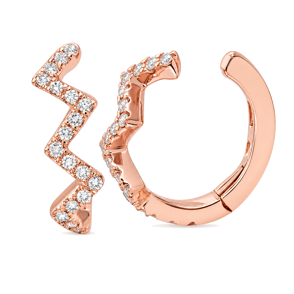 Micro Pave Diamond Zigzag Cuff Earring, alternate angle
