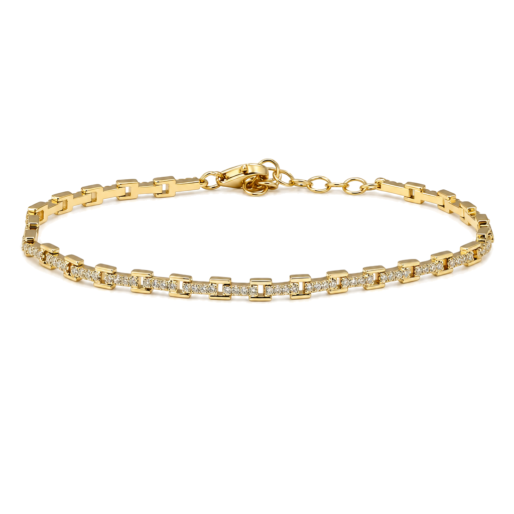 Square Links Diamond Bracelet