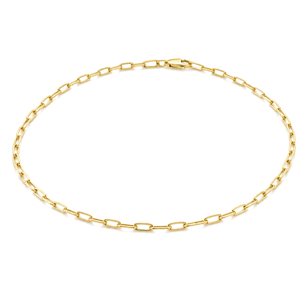 Diamond Cut Cable Link Chain Gold Bracelet
