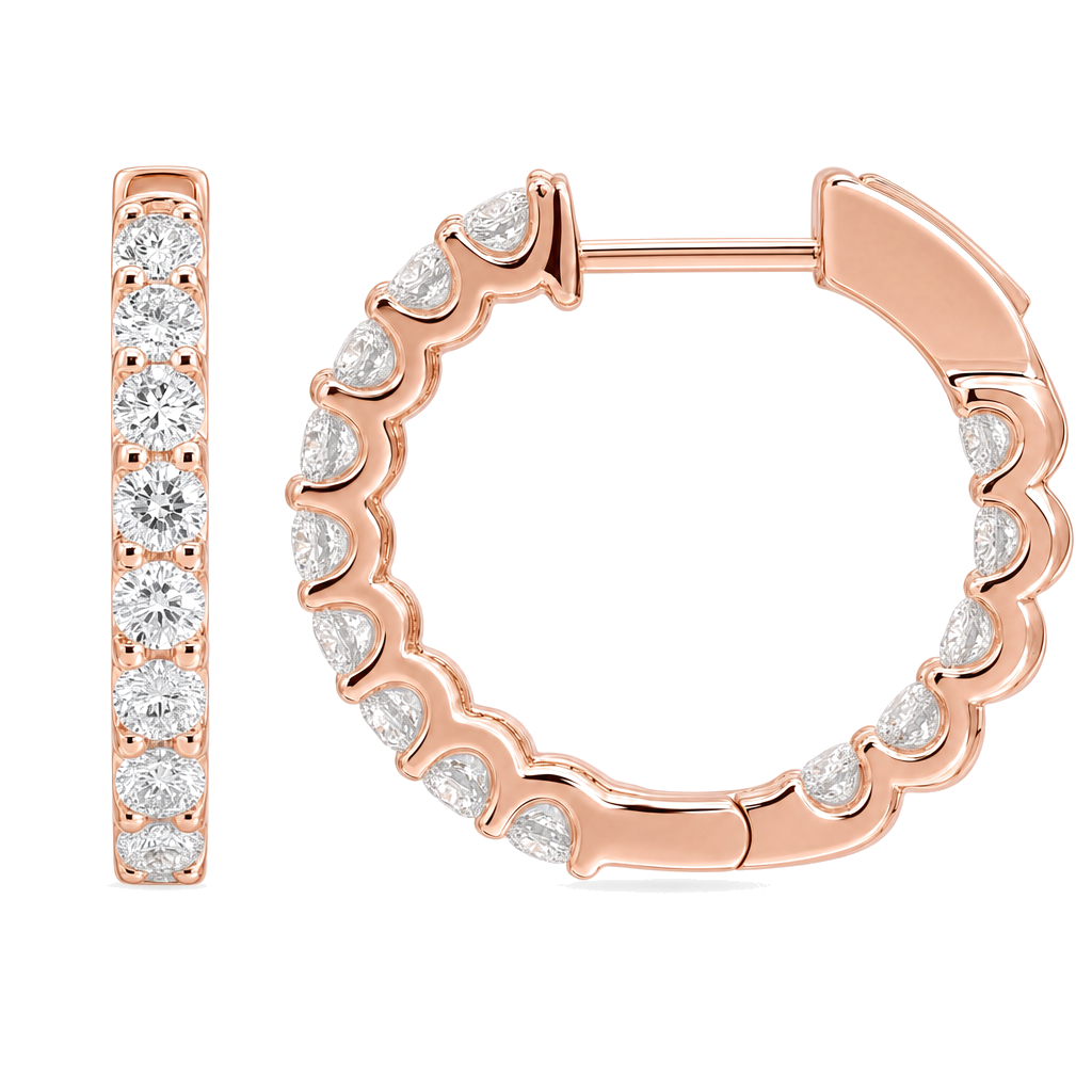 Scalloped Inside-Out Diamond Hoop Earrings