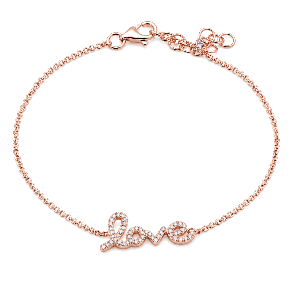 Love Script Diamond Bracelet, alternate angle