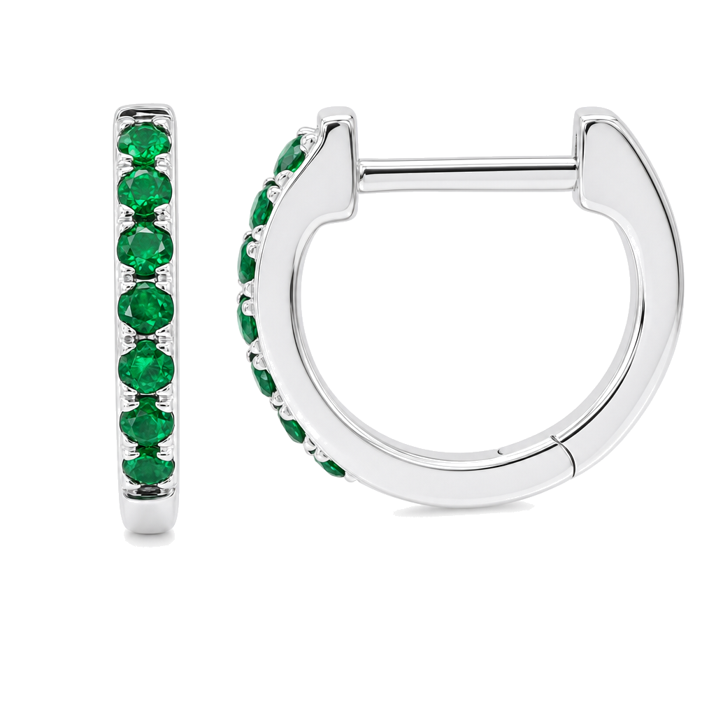 Pave Gemstone Huggies, view 8
