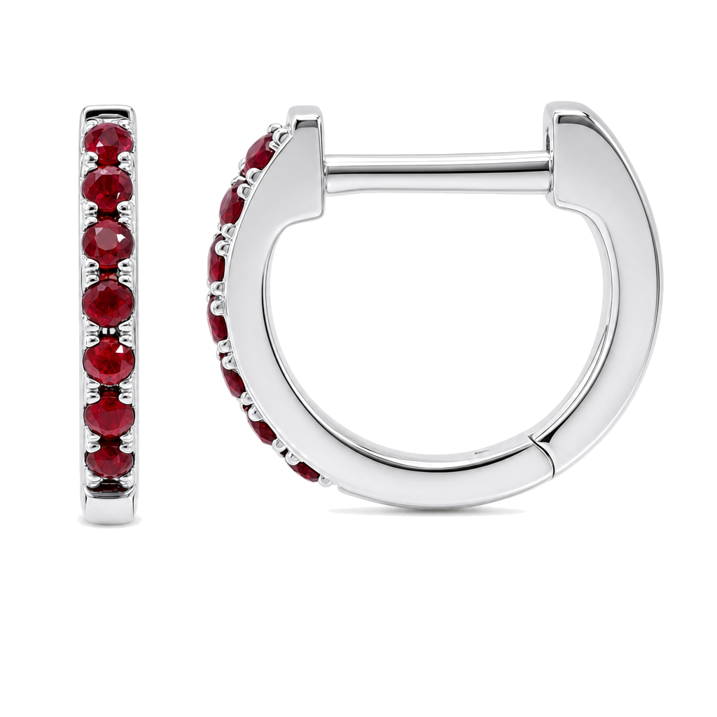 Pave Gemstone Huggies