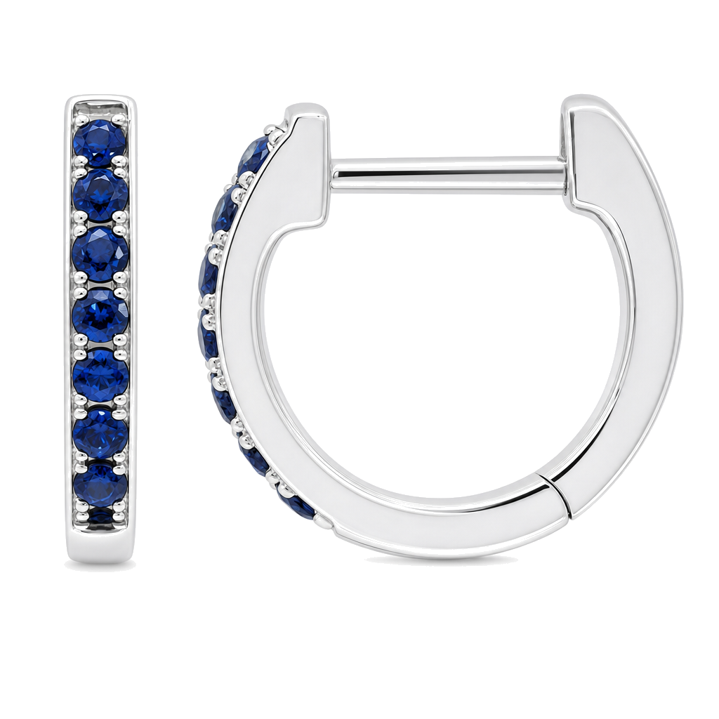 Pave Gemstone Huggies
