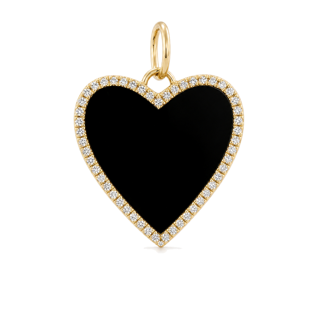 Gemstone Heart Diamond Necklace Charm