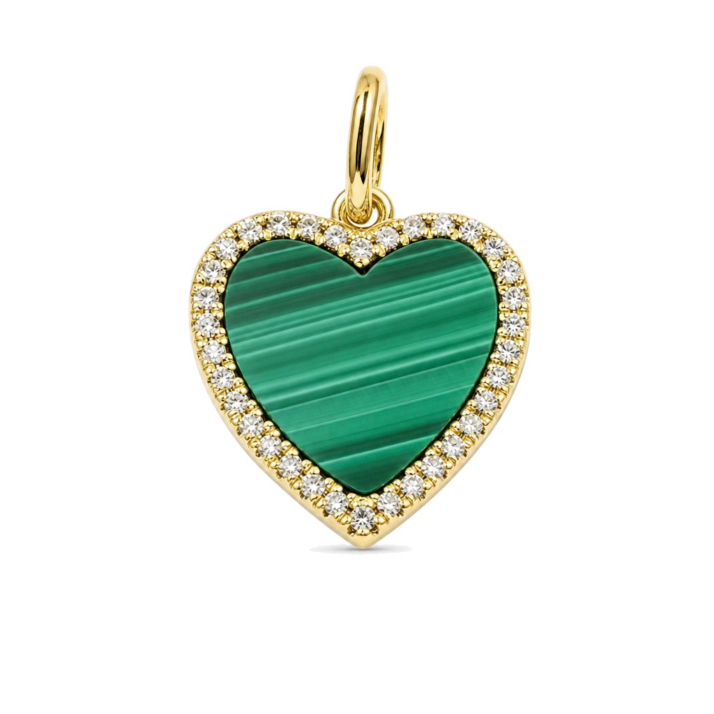 Gemstone Heart Diamond Necklace Charm