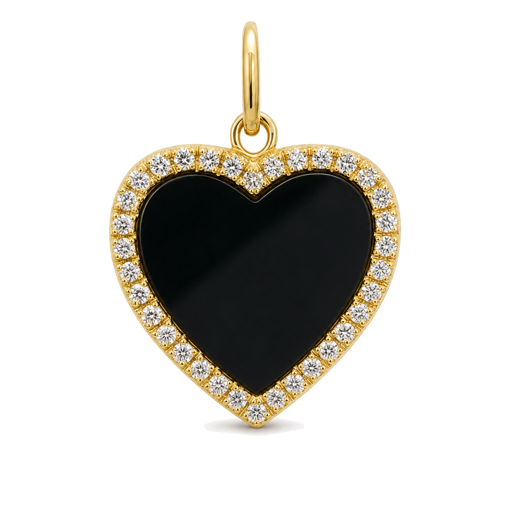 Gemstone Heart Diamond Necklace Charm