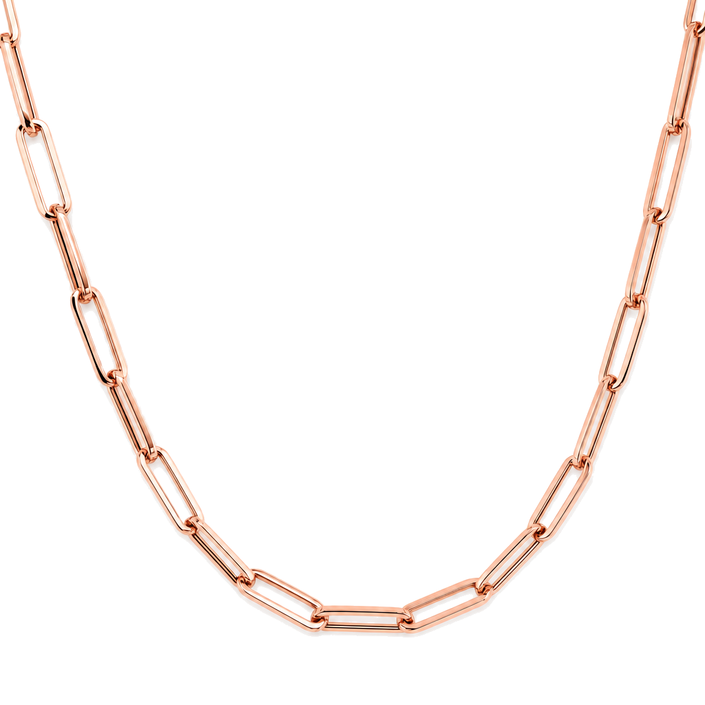 Paper Clip Link Gold Chain Necklace
