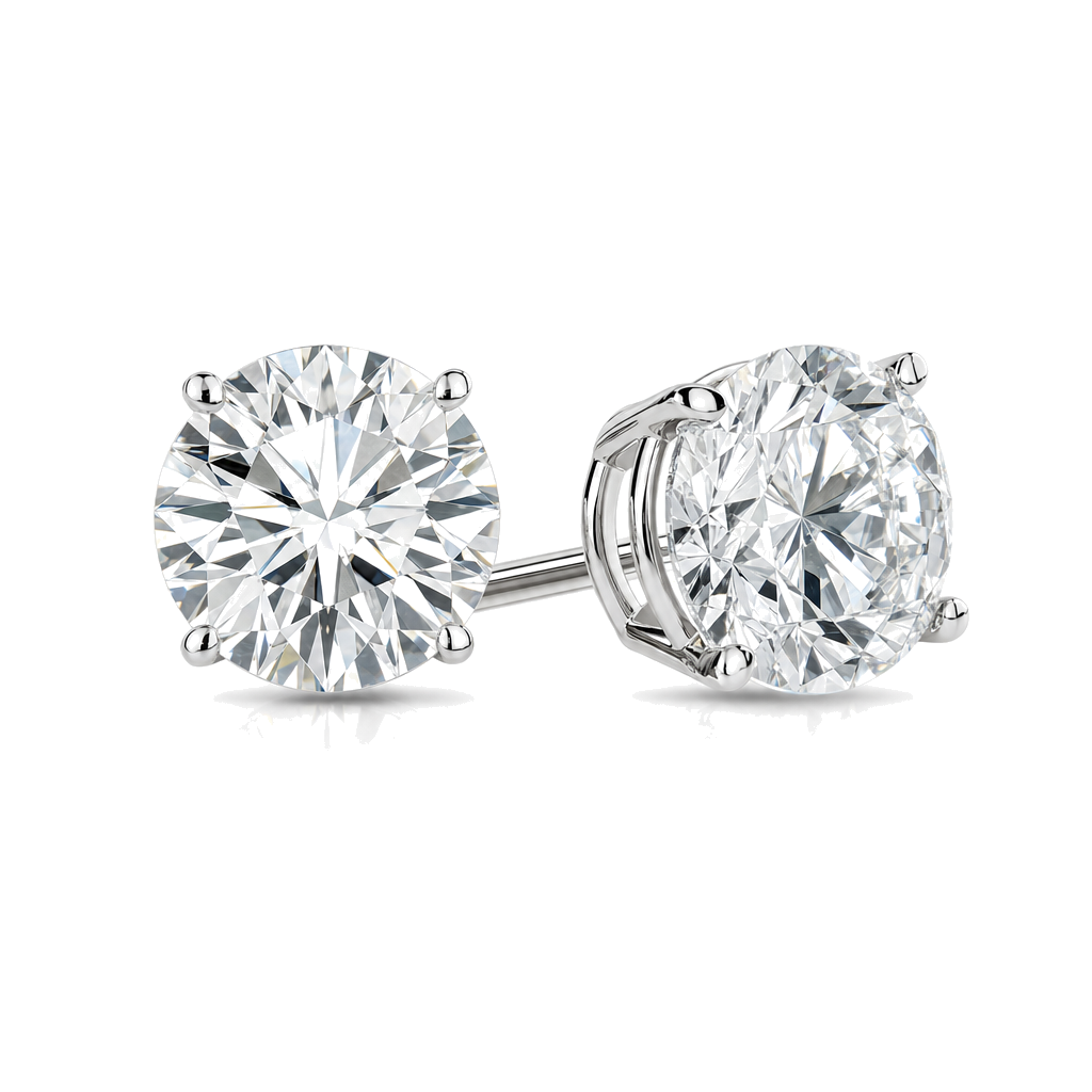 Classic Round Lab-Grown Diamond Stud Earrings, lab-grown diamond, Izakov Fine Jewelry