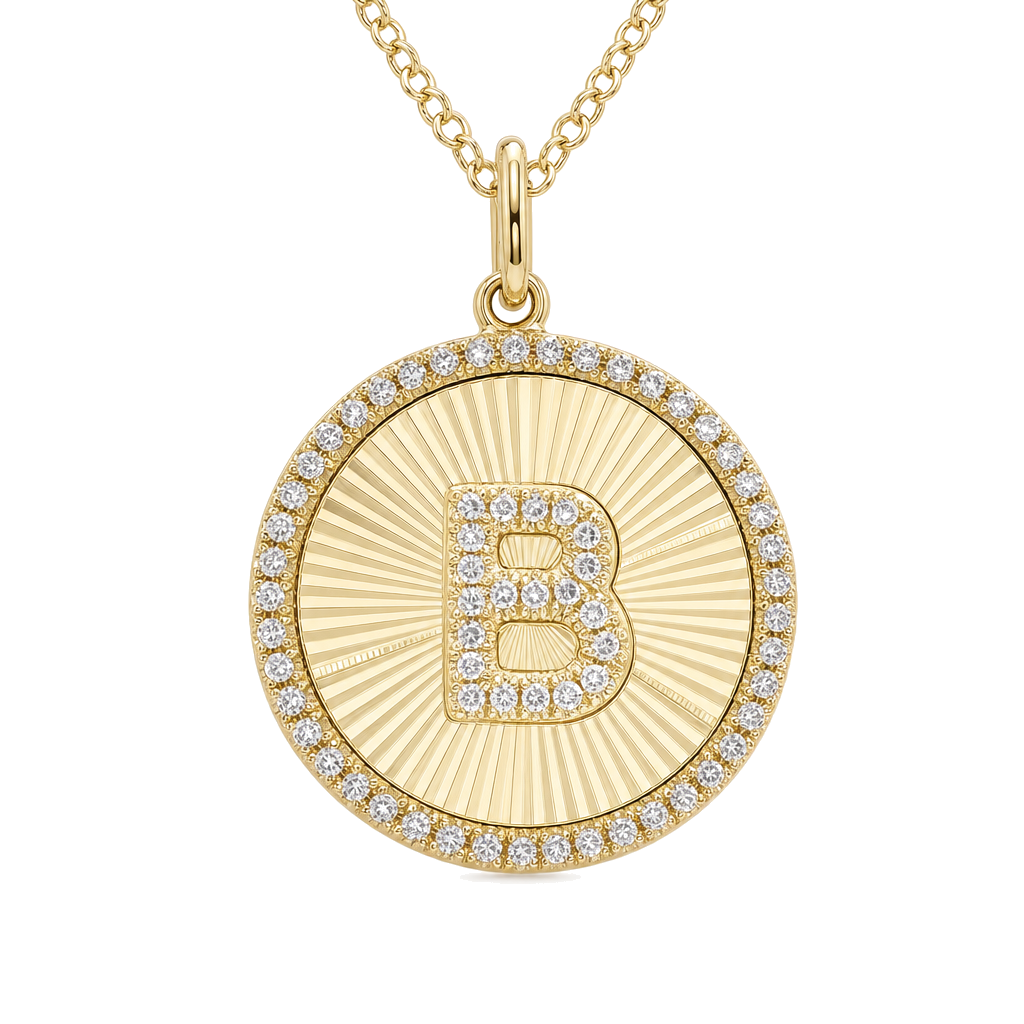 Radiating Diamond Initial Necklace, view 6