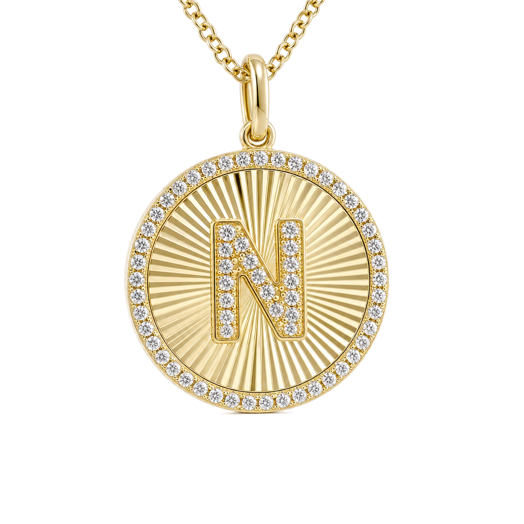 Radiating Diamond Initial Necklace, view 8
