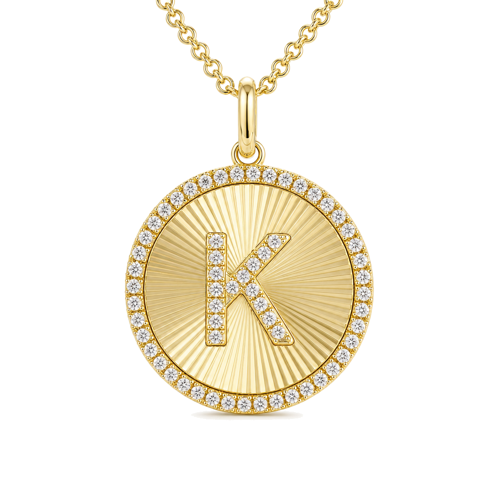 Radiating Diamond Initial Necklace, view 10