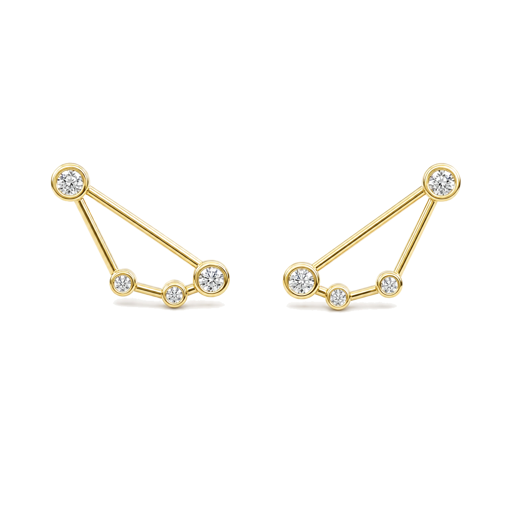 Zodiac Sign Constellation Diamond Earrings, diamond, Izakov Fine Jewelry