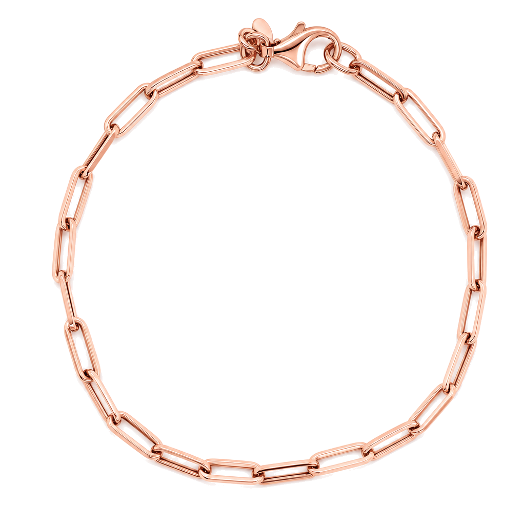 Paper Clip Link Gold Chain Bracelet