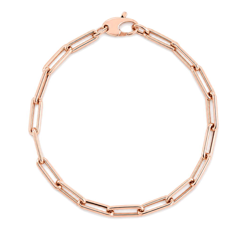 Paper Clip Link Gold Chain Bracelet