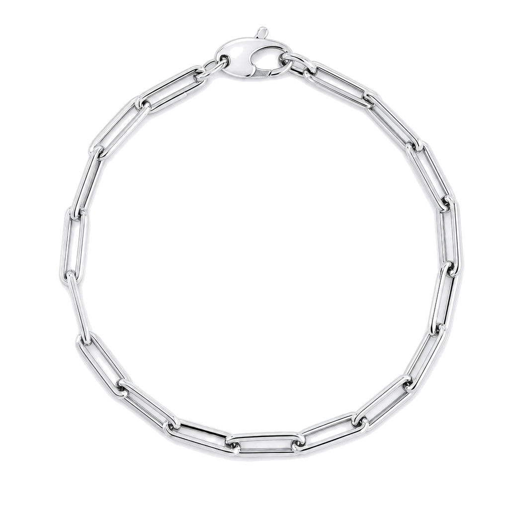 Paper Clip Link Gold Chain Bracelet