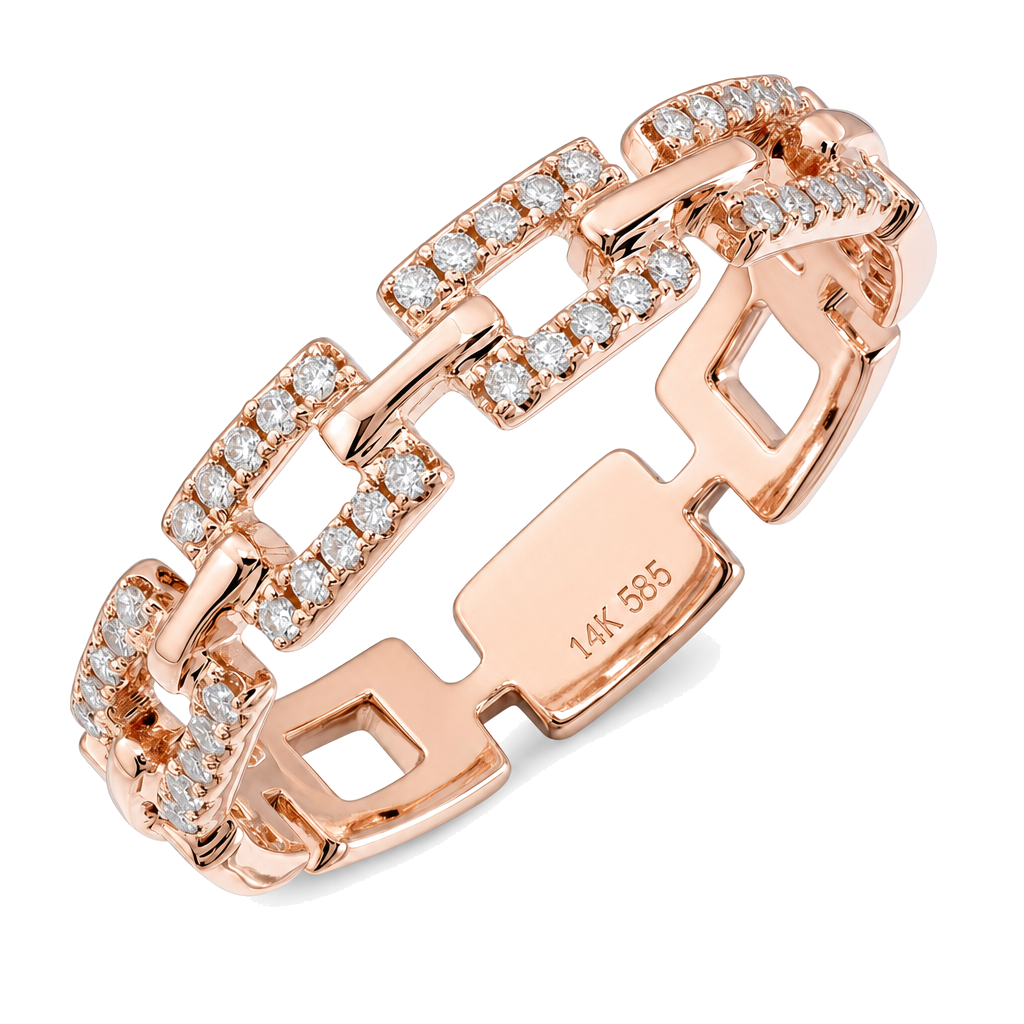 Diamond Pave Links Ring