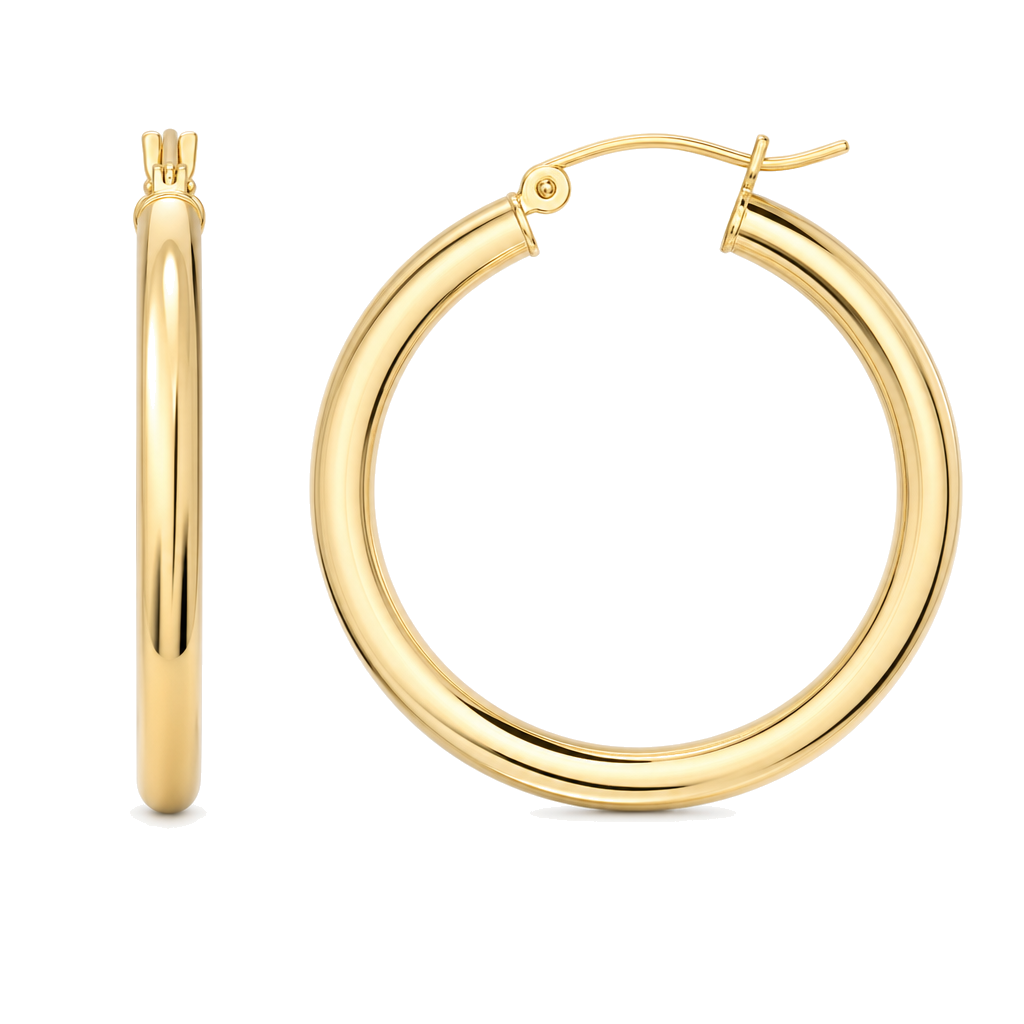 Tube Gold Hoop Earrings