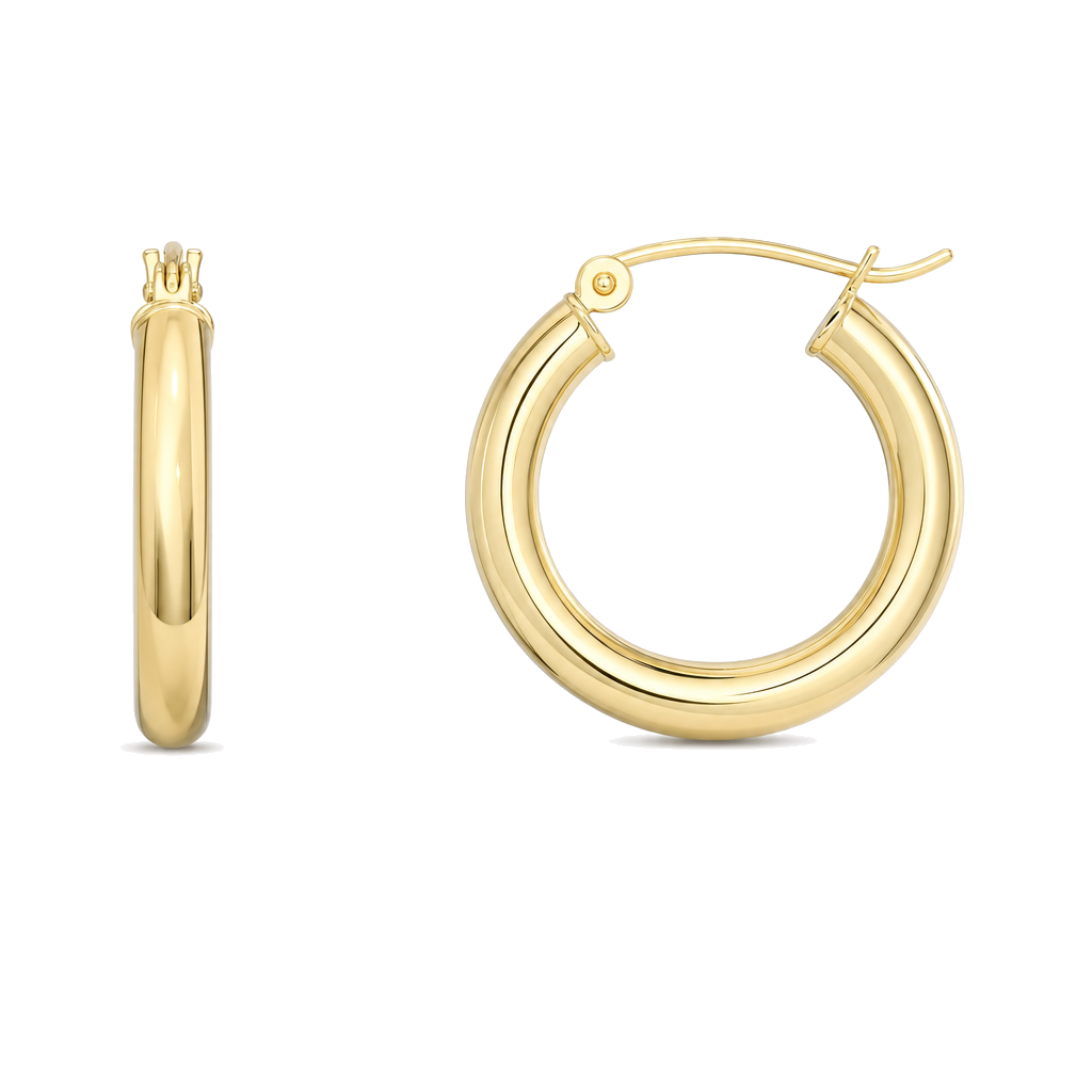 Tube Gold Hoop Earrings