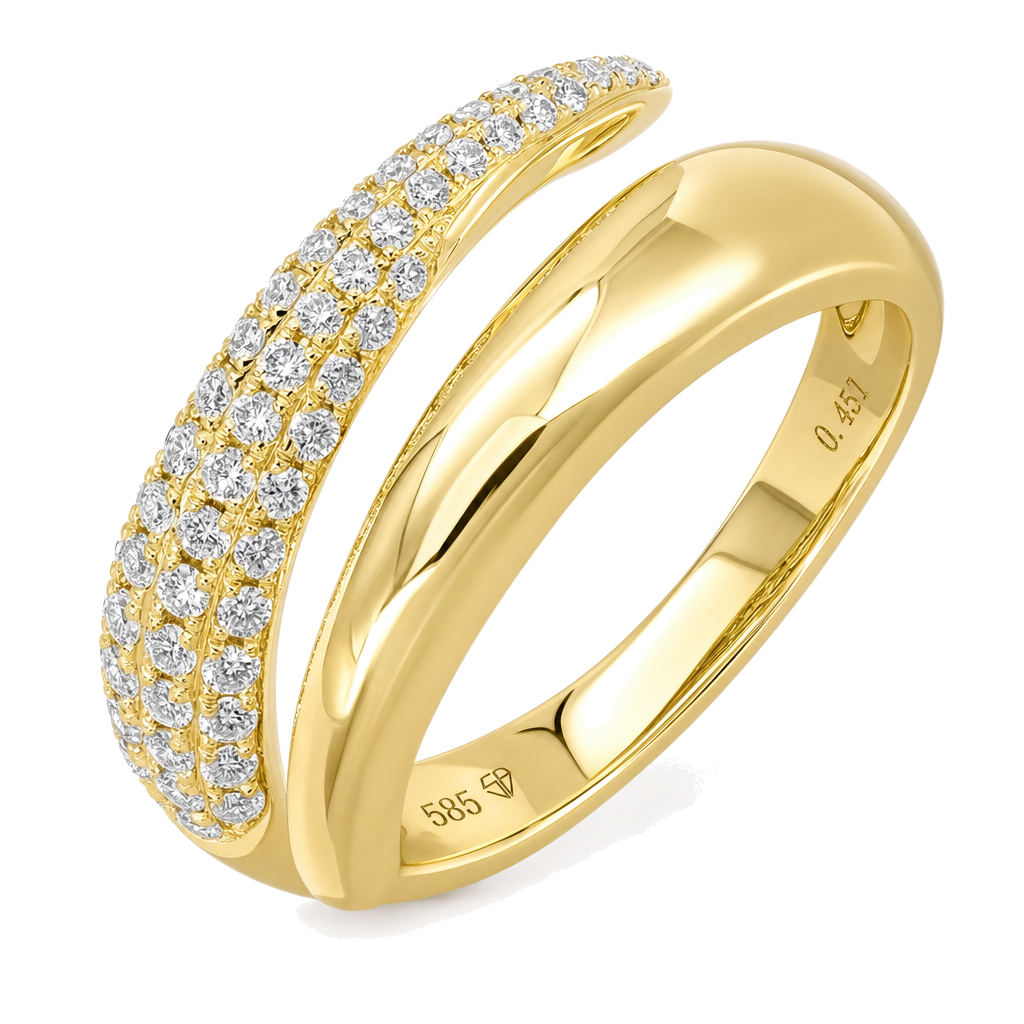 Diamond Pavé Split Wrap Ring