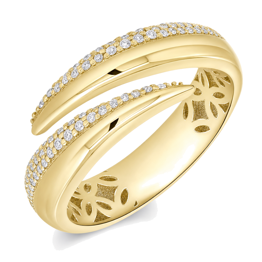 Claw Pave Diamond Wrap Ring
